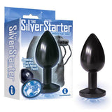 The Silver Starter - Anodised Black 7.1 cm Butt Plug with Round Jewel - Various Colours - Such a Samantha - online sex toys